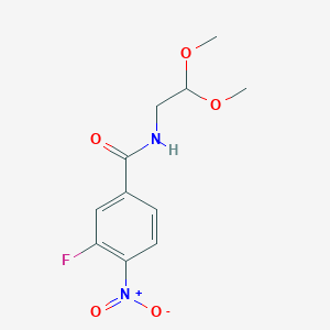 molecular formula C11H13FN2O5 B8473580 N-(2,2-dimethoxyethyl)-3-fluoro-4-nitro-benzamide 