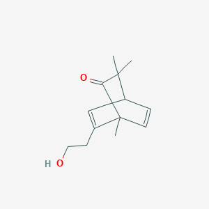 molecular formula C13H18O2 B8473603 6-(2-Hydroxyethyl)-1,3,3-trimethylbicyclo[2.2.2]octa-5,7-dien-2-one CAS No. 59153-92-3