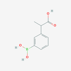 molecular formula C9H11BO4 B8473620 3-(1-Carboxy-ethyl)-phenyl boronic acid 