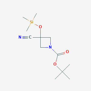 molecular formula C12H22N2O3Si B8473650 Tert-butyl 3-cyano-3-(trimethylsilyloxy)azetidine-1-carboxylate CAS No. 1067239-19-3