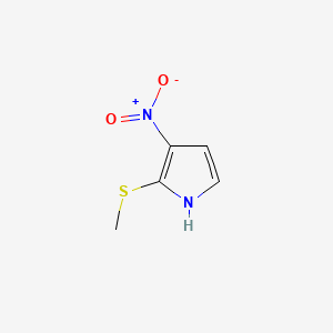 molecular formula C5H6N2O2S B8473700 1H-Pyrrole, 2-(methylthio)-3-nitro- CAS No. 61201-15-8