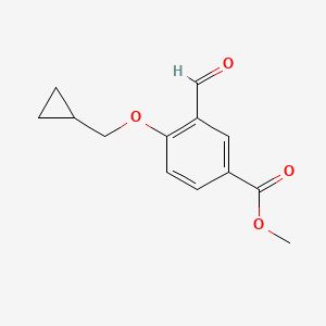 molecular formula C13H14O4 B8473718 Methyl 4-(cyclopropylmethoxy)-3-formylbenzoate 