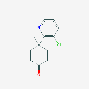 molecular formula C12H14ClNO B8473731 4-(3-Chloropyridin-2-yl)-4-methylcyclohexanone 