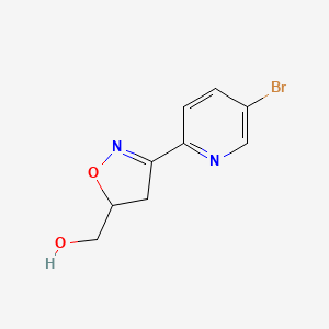 molecular formula C9H9BrN2O2 B8473736 [3-(5-Bromopyridin-2-yl)-4,5-dihydroisoxazol-5-yl]methanol 