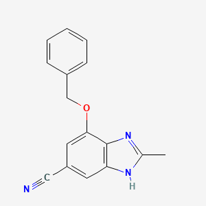 molecular formula C16H13N3O B8473815 4-(benzyloxy)-2-methyl-1H-benzo[d]imidazole-6-carbonitrile 