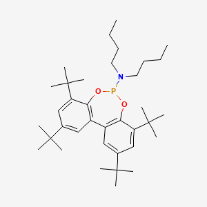 molecular formula C36H58NO2P B8473883 N,N-Dibutyl-2,4,8,10-tetra-tert-butyldibenzo(d,f)(1,3,2)dioxaphosphepin-6-amine CAS No. 73348-53-5