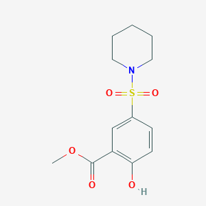 molecular formula C13H17NO5S B8473915 Methyl 2-hydroxy-5-(1-piperidinylsulfonyl)benzoate 