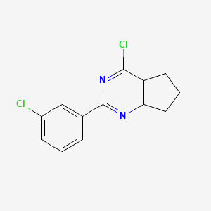 molecular formula C13H10Cl2N2 B8473950 4-chloro-2-(3-chlorophenyl)-6,7-dihydro-5H-cyclopenta[d]pyrimidine 
