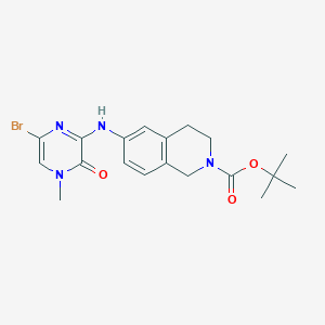 molecular formula C19H23BrN4O3 B8473958 tert-Butyl 6-(6-bromo-4-methyl-3-oxo-3,4-dihydropyrazin-2-ylamino)-3,4-dihydroisoquinoline-2(1H)-carboxylate 