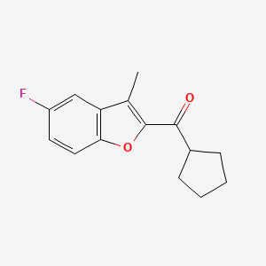 molecular formula C15H15FO2 B8473978 Cyclopentyl(5-fluoro-3-methyl-1-benzofuran-2-yl)methanone 