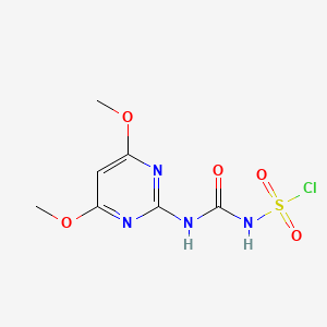 molecular formula C7H9ClN4O5S B8474054 Sulfamoyl chloride, [[(4,6-dimethoxy-2-pyrimidinyl)amino]carbonyl]- CAS No. 87235-00-5