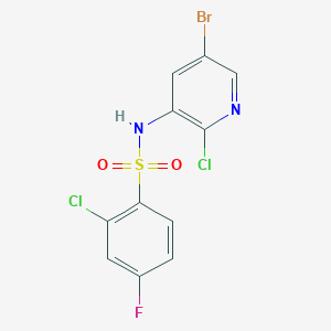 molecular formula C11H6BrCl2FN2O2S B8474140 N-(5-bromo-2-chloropyridin-3-yl)-2-chloro-4-fluorobenzenesulfonamide 