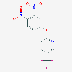molecular formula C12H6F3N3O5 B8474150 2-(3,4-Dinitrophenoxy)-5-(trifluoromethyl)pyridine CAS No. 86344-31-2