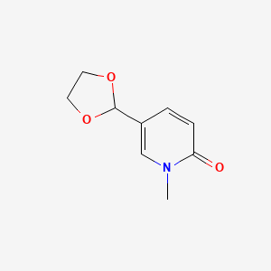 molecular formula C9H11NO3 B8474159 1-methyl-5-(1,3-dioxolan-2-yl)-2(1H)-pyridone 