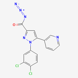 molecular formula C15H8Cl2N6O B8474180 1-(3,4-Dichlorophenyl)-5-pyridin-3-yl-1H-pyrazole-3-carbonyl azide CAS No. 623158-60-1