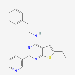 2-(Pyridin-3-yl)-4-phenethylamino-6-ethyl-thieno-[2,3-d]-pyrimidine