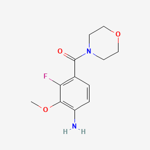molecular formula C12H15FN2O3 B8474303 (4-Amino-2-fluoro-3-methoxyphenyl)(morpholino)methanone 