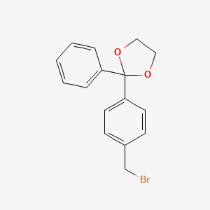 molecular formula C16H15BrO2 B8474312 2-[4-(Bromomethyl)phenyl]-2-phenyl-1,3-dioxolane CAS No. 76509-29-0