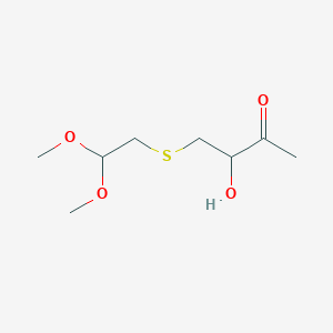 molecular formula C8H16O4S B8474321 4-[(2,2-Dimethoxyethyl)sulfanyl]-3-hydroxybutan-2-one CAS No. 89055-47-0
