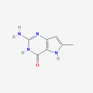 molecular formula C7H8N4O B8474389 2-Amino-6-methyl-3,5-dihydro-4H-pyrrolo[3,2-d]pyrimidin-4-one 