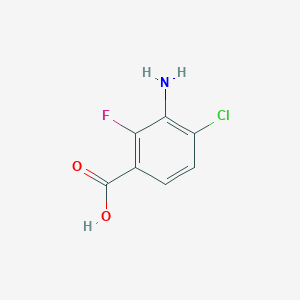 molecular formula C7H5ClFNO2 B8474435 3-Amino-4-chloro-2-fluorobenzoic acid 
