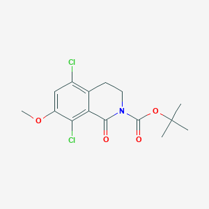 molecular formula C15H17Cl2NO4 B8474457 tert-butyl 5,8-dichloro-7-methoxy-1-oxo-3,4-dihydroisoquinoline-2(1H)-carboxylate 