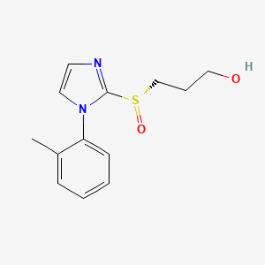 molecular formula C13H16N2O2S B8474494 (S)-(+)-3-[1-(2-methylphenyl)2-imidazolylsulfinyl]propanol CAS No. 161190-55-2