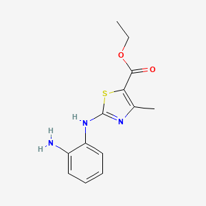 molecular formula C13H15N3O2S B8474518 Ethyl 2-(2-aminophenylamino)-4-methylthiazole-5-carboxylate 