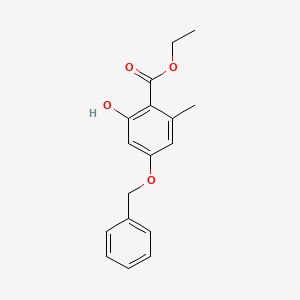 molecular formula C17H18O4 B8474581 Ethyl 4-(benzyloxy)-2-hydroxy-6-methylbenzoate CAS No. 39503-11-2