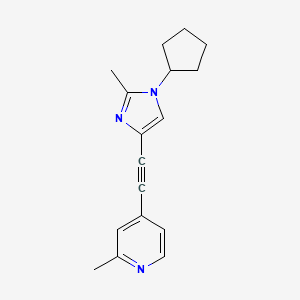 molecular formula C17H19N3 B8474600 4-[(1-Cyclopentyl-2-methyl-1H-imidazol-4-yl)ethynyl]-2-methylpyridine CAS No. 824431-90-5