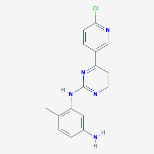 molecular formula C16H14ClN5 B8474654 3-N-[4-(6-chloropyridin-3-yl)pyrimidin-2-yl]-4-methylbenzene-1,3-diamine 