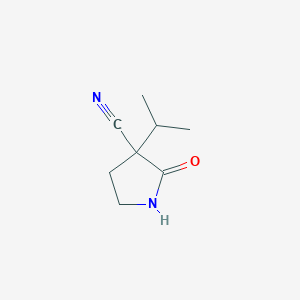 molecular formula C8H12N2O B8474674 3-Isopropyl-2-oxopyrrolidine-3-carbonitrile 