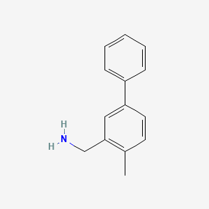 molecular formula C14H15N B8474677 2-Methyl-5-phenylbenzylamine 