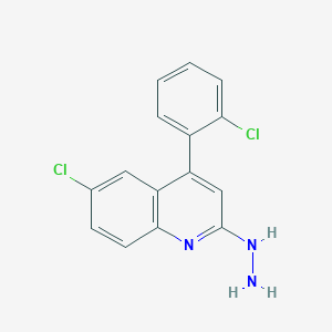 molecular formula C15H11Cl2N3 B8474696 6-Chloro-4-(2-chlorophenyl)-2-hydrazinylquinoline CAS No. 62293-35-0