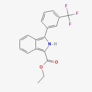 molecular formula C18H14F3NO2 B8474732 Ethyl 3-[3-(trifluoromethyl)phenyl]-2H-isoindole-1-carboxylate CAS No. 61295-10-1