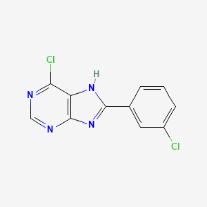 molecular formula C11H6Cl2N4 B8474758 6-chloro-8-(3-chlorophenyl)-9H-purine 
