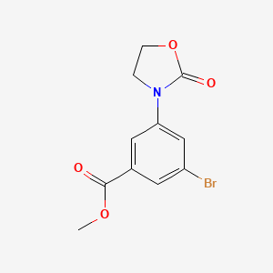 molecular formula C11H10BrNO4 B8474846 Methyl-3-bromo-5-(2-oxooxazolidin-3-yl)benzoate 