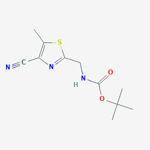 molecular formula C11H15N3O2S B8474957 4-Cyano-2-(n-boc-aminomethyl)-5-methylthiazole 