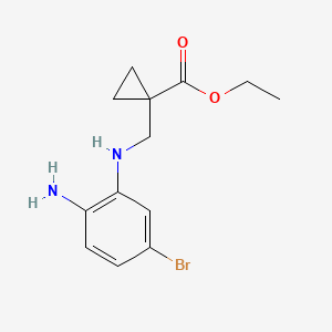 molecular formula C13H17BrN2O2 B8475069 Ethyl 1-((2-amino-5-bromophenylamino)methyl)cyclopropanecarboxylate 