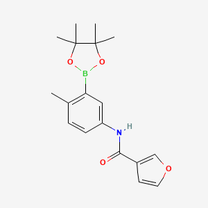 molecular formula C18H22BNO4 B8475138 N-[4-methyl-3-(4,4,5,5-tetramethyl-[1,3,2]dioxaborolan-2-yl)phenyl]-3-furamide 