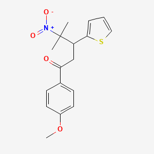 molecular formula C17H19NO4S B8475259 4'-Methoxy-4-methyl-4-nitro-3-(2-thienyl)-valerophenone CAS No. 66188-85-0