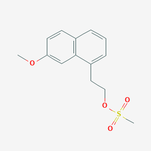 molecular formula C14H16O4S B8475277 2-(7-Methoxynaphthalen-1-yl)ethyl methanesulfonate 