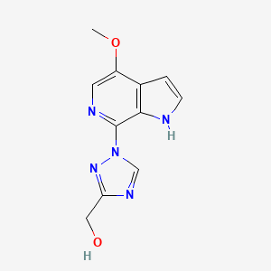 molecular formula C11H11N5O2 B8475288 (1-(4-methoxy-1H-pyrrolo[2,3-c]pyridin-7-yl)-1H-1,2,4-triazol-3-yl)methanol 
