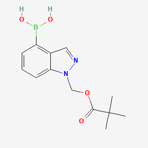 Propanoic acid, 2,2-dimethyl-, (4-borono-1H-indazol-1-yl)methyl ester