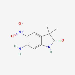 molecular formula C10H11N3O3 B8475310 6-Amino-3,3-dimethyl-5-nitroindolin-2-one 