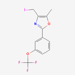 molecular formula C12H9F3INO2 B8475356 4-(Iodomethyl)-5-methyl-2-[3-(trifluoromethoxy)phenyl]-1,3-oxazole CAS No. 501362-56-7