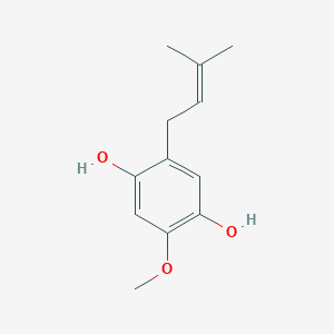 molecular formula C12H16O3 B8475413 2-Methoxy-5-(3-methyl-2-butenyl)hydroquinone CAS No. 80464-90-0