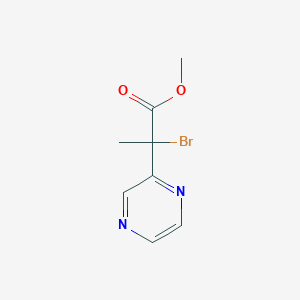 molecular formula C8H9BrN2O2 B8475440 Methyl 2-bromo-2-(pyrazin-2-yl)propanoate 