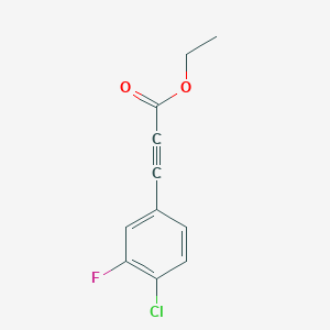 molecular formula C11H8ClFO2 B8475461 (4-Chloro-3-fluoro-phenyl)-propynoic acid ethyl ester 