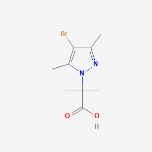molecular formula C9H13BrN2O2 B8475520 2-(4-Bromo-3,5-dimethyl-1H-pyrazol-1-yl)-2-methylpropanoic acid 